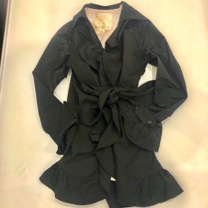 Arden B Black Ruffle Coat S